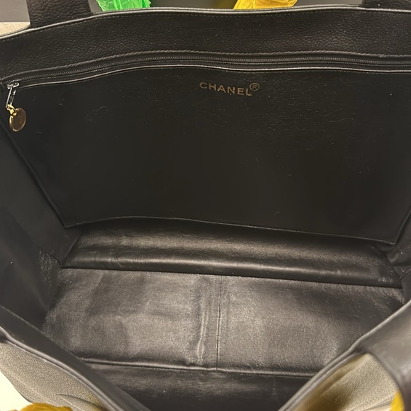 Authentic CHANEL CC JUMBO XL LOGO CAVIAR SHOPPER TOTE BAG + Chanel Zip Wallet - Picture 10 of 16